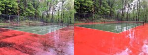 tennis court cleaned before and after, Sherrills Ford, NC