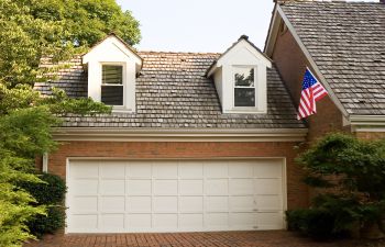 garage with flag of United States, Sherrills Ford, NC