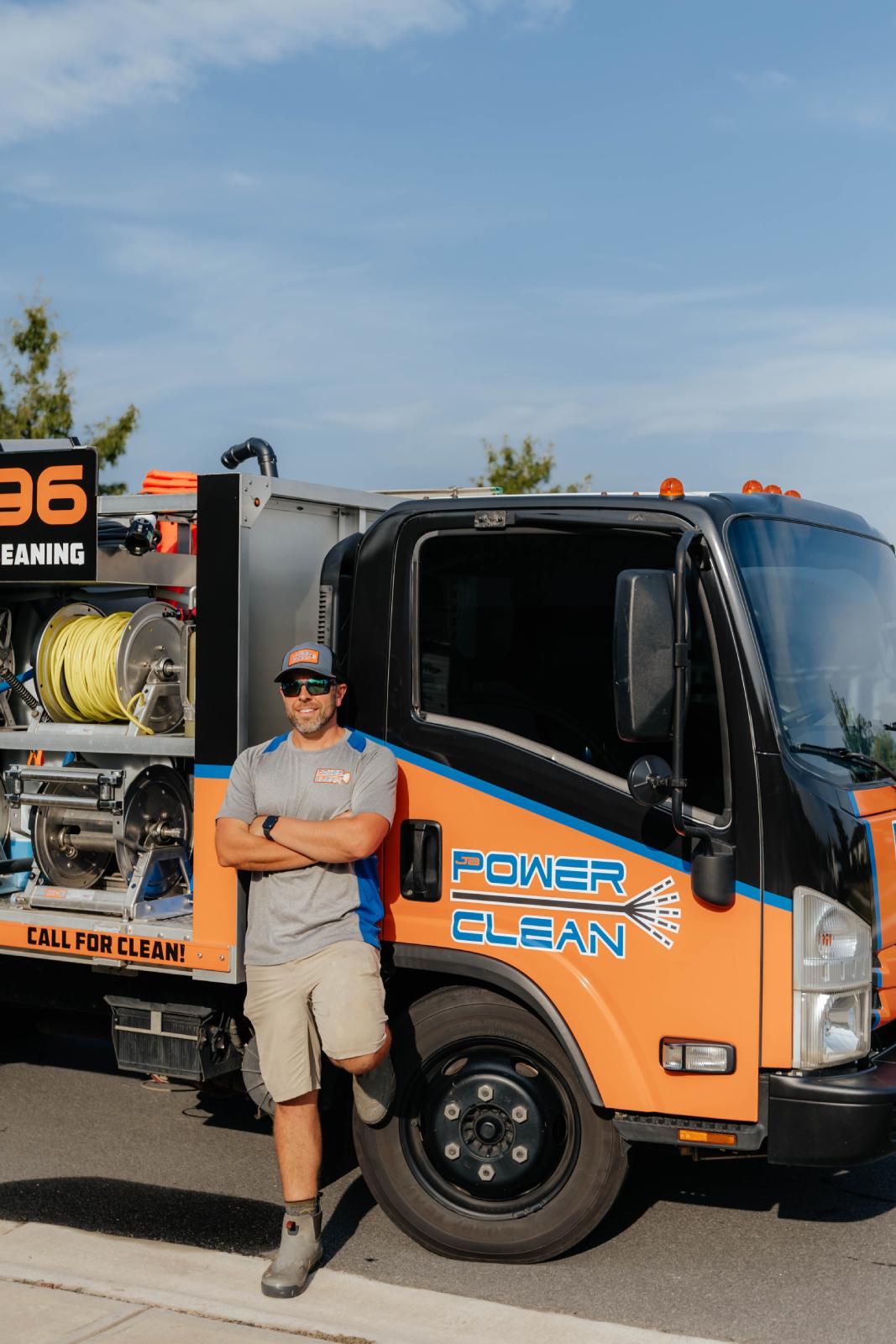 JB Hoover with JB Power Clean pressure washing truck