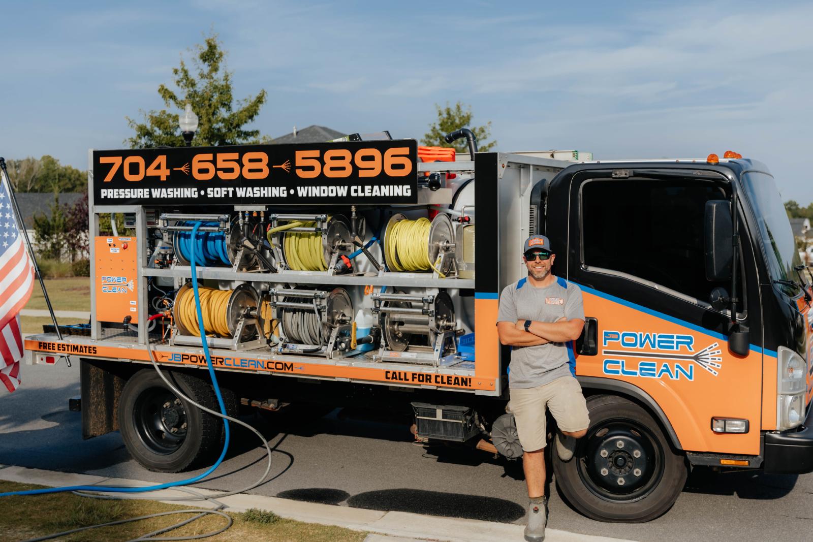 JB Hoover with JB Power Clean pressure washing truck